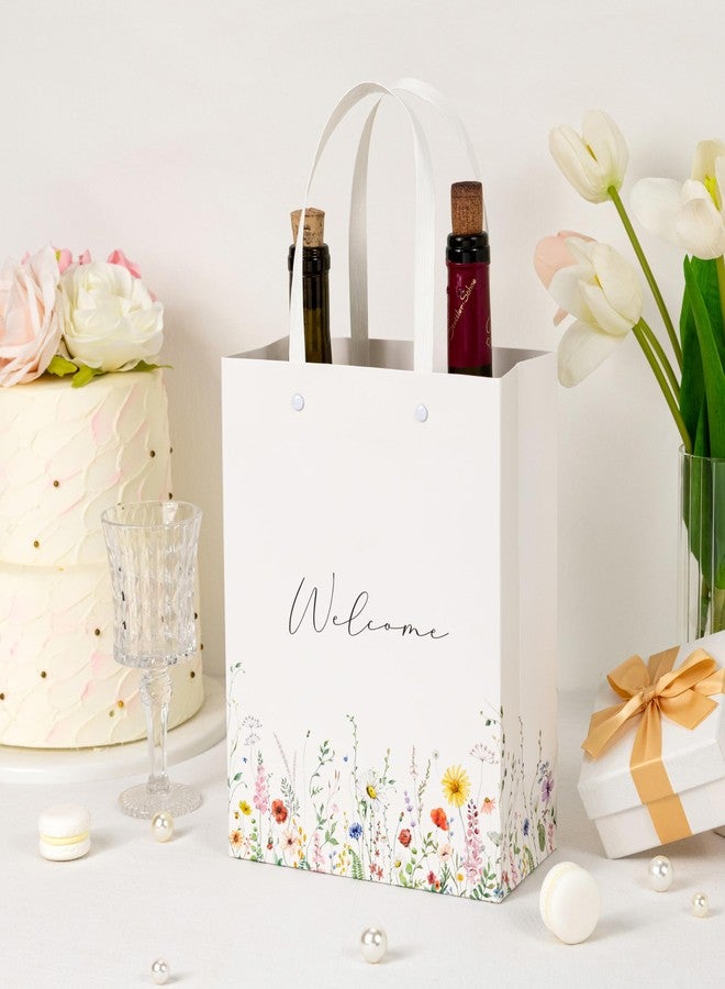 Crisky Wildflower Welcome Gift Bags for Wedding Hotel Guests, Bridal Baby Shower, 10"x8"x4", 25 Pack - Image 5